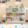 HOMGX Kids Montessori Shelf, 8-Cube Wooden Toy Storage Organizer, 3 Tier Open Kids Bookshelf for Classroom, Bedroom & Playroom, White view 2