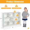 HOMGX Kids Montessori Shelf, 8-Cube Wooden Toy Storage Organizer, 3 Tier Open Kids Bookshelf for Classroom, Bedroom & Playroom, White view 4
