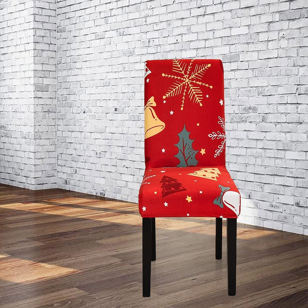 Christmas Dining Chair Slipcovers Set of 4, Stretch Removable Washable Dining Room Chair Protector Slipcovers, Washable Christmas Chair Slip Cover for Dining Room Chair Holiday Party Christmas(A4)