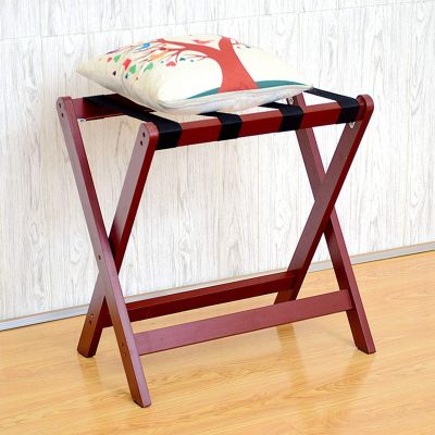 Katzowen Luggage Rack Guest Room Wood Suitcase Stand Solid Wood Landing Luggage Rack Folding Storage Rack for Put Clothes by The Bed Suite Bedroom (Color : White, Size : 60x40x60cm)