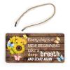 Sunflower Inspirational Wall Decor Every Day Is a New Beginning Motivational Wall Decor Butterfly Wooden Wall Art Decor for Home Office Kitchen Housewarming Gift view 4
