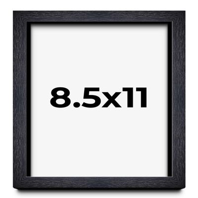 8.5x11 Shadow Box Black Farmhouse Wood Texture Display Frame | 1 Inch Deep | 0.75 Inch Moulding Width | Includes Shatter Resistant Acrylic Plexiglass, Backing & Hanging Hardware