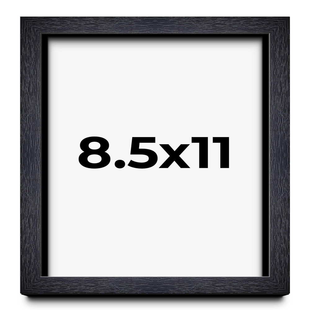 8.5x11 Shadow Box Black Farmhouse Wood Texture Display Frame | 1 Inch Deep | 0.75 Inch Moulding Width | Includes Shatter Resistant Acrylic Plexiglass, Backing & Hanging Hardware