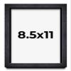 8.5x11 Shadow Box Black Farmhouse Wood Texture Display Frame | 1 Inch Deep | 0.75 Inch Moulding Width | Includes Shatter Resistant Acrylic Plexiglass, Backing & Hanging Hardware view 1