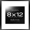 Homeforia 8x12 Picture Frame Black, High End Metal 8 x 12 Poster Frames with Mat 6 by 8 for Photo, 12x8 Frame Matted to 6x8 inch Print, 8by12 Wall or Tabletop Frame, Tempered Glass, Wall Kit, Set of 1 view 1
