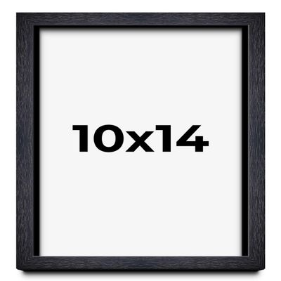 10x14 Shadow Box Black Farmhouse Wood Texture Display Frame | 1 Inch Deep | 0.75 Inch Moulding Width | Includes Shatter Resistant Acrylic Plexiglass, Backing & Hanging Hardware