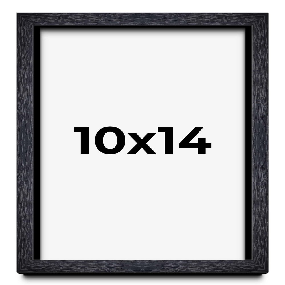 10x14 Shadow Box Black Farmhouse Wood Texture Display Frame | 1 Inch Deep | 0.75 Inch Moulding Width | Includes Shatter Resistant Acrylic Plexiglass, Backing & Hanging Hardware