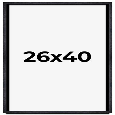 26x40 Shadow Box Black Farmhouse Wood Texture Display Frame | 1 Inch Deep | 0.75 Inch Moulding Width | Includes Shatter Resistant Acrylic Plexiglass, Backing & Hanging Hardware