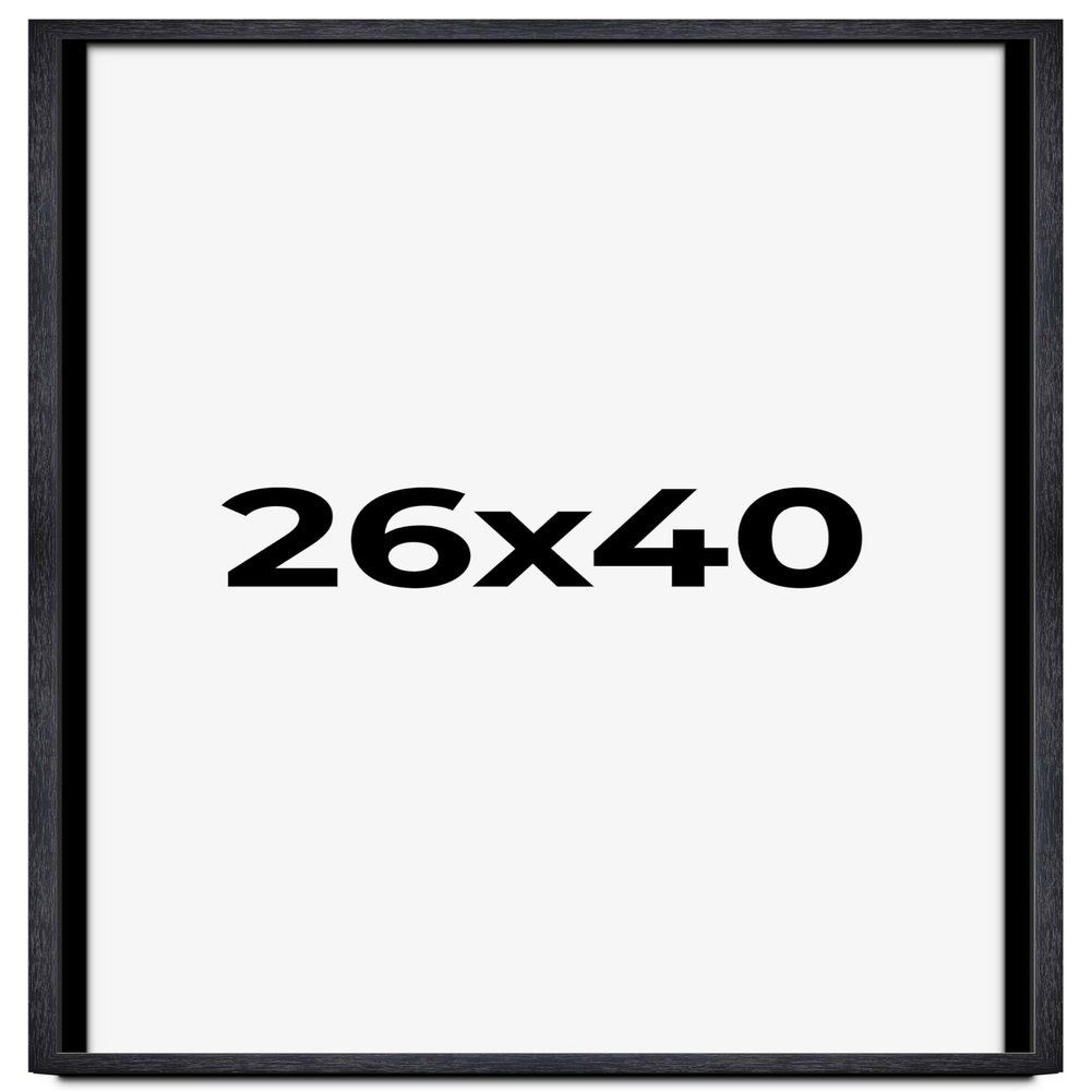 26x40 Shadow Box Black Farmhouse Wood Texture Display Frame | 1 Inch Deep | 0.75 Inch Moulding Width | Includes Shatter Resistant Acrylic Plexiglass, Backing & Hanging Hardware