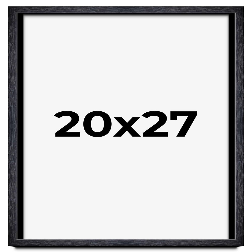 20x27 Shadow Box Black Farmhouse Wood Texture Display Frame | 1 Inch Deep | 0.75 Inch Moulding Width | Includes Shatter Resistant Acrylic Plexiglass, Backing & Hanging Hardware