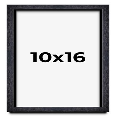 10x16 Shadow Box Black Farmhouse Wood Texture Display Frame | 1 Inch Deep | 0.75 Inch Moulding Width | Includes Shatter Resistant Acrylic Plexiglass, Backing & Hanging Hardware