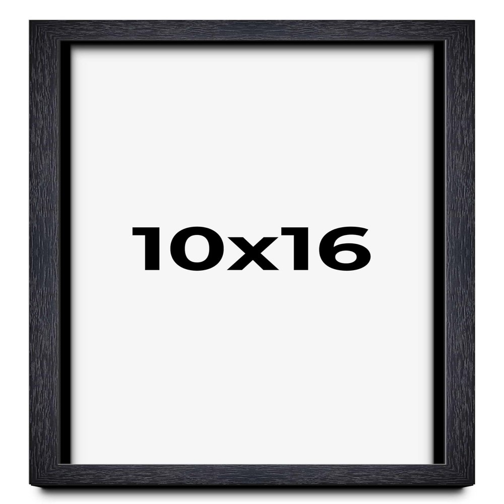 10x16 Shadow Box Black Farmhouse Wood Texture Display Frame | 1 Inch Deep | 0.75 Inch Moulding Width | Includes Shatter Resistant Acrylic Plexiglass, Backing & Hanging Hardware