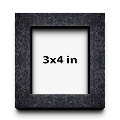3x4 Inch Shadow Box Black Farmhouse Wood Texture Display Frame | 1 Inch Deep | 0.75 Inch Moulding Width | Includes Shatter Resistant Acrylic Plexiglass, Backing & Hanging Hardware