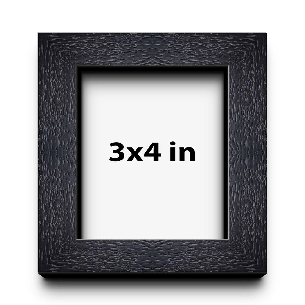 3x4 Inch Shadow Box Black Farmhouse Wood Texture Display Frame | 1 Inch Deep | 0.75 Inch Moulding Width | Includes Shatter Resistant Acrylic Plexiglass, Backing & Hanging Hardware