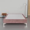 Greaton, 15-Inch Premium Velvet Material Wood Platform Bed, Durable, Stylish, Multi Colour Options, No Box Spring Needed, Silver Metal Legs, Twin, Dark Pink view 1