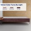 Greaton, 15-Inch Premium Velvet Material Wood Platform Bed, Durable, Stylish, Multi Colour Options, No Box Spring Needed, Silver Metal Legs, Twin, Dark Pink view 4
