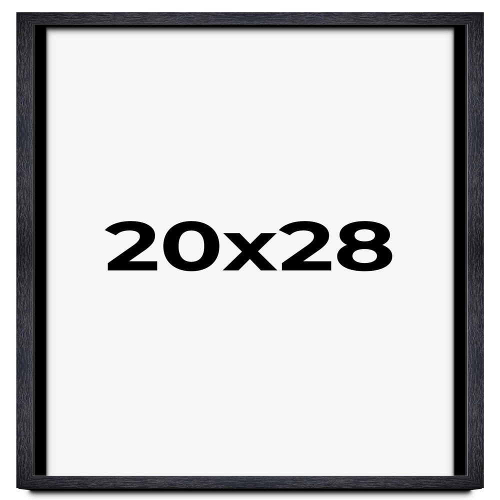 20x28 Shadow Box Black Farmhouse Wood Texture Display Frame | 1 Inch Deep | 0.75 Inch Moulding Width | Includes Shatter Resistant Acrylic Plexiglass, Backing & Hanging Hardware