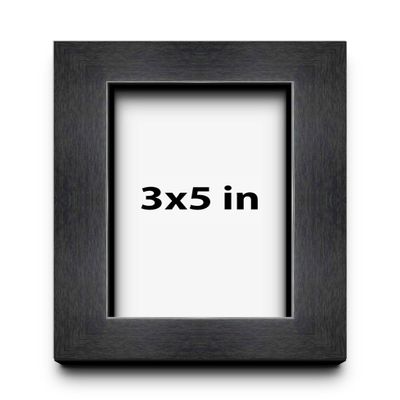 3x5 Shadow Box Frame Charcoal Black | 1" Depth of Usable Space| Vertical or Horizontal Display | Interior Size 3x5 or 5x3 in| UV Resistant Acrylic, Acid-Free Backing, Wall Hangers | Made in USA