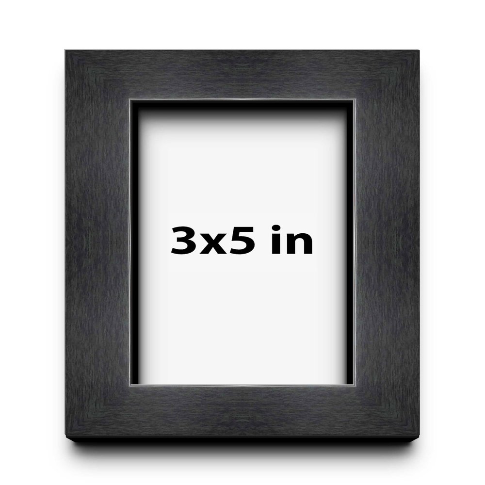 3x5 Shadow Box Frame Charcoal Black | 1" Depth of Usable Space| Vertical or Horizontal Display | Interior Size 3x5 or 5x3 in| UV Resistant Acrylic, Acid-Free Backing, Wall Hangers | Made in USA