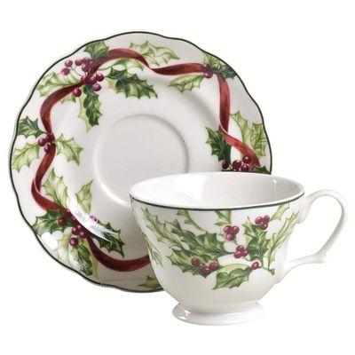 Charter Club Winter Garland Cup & Saucer