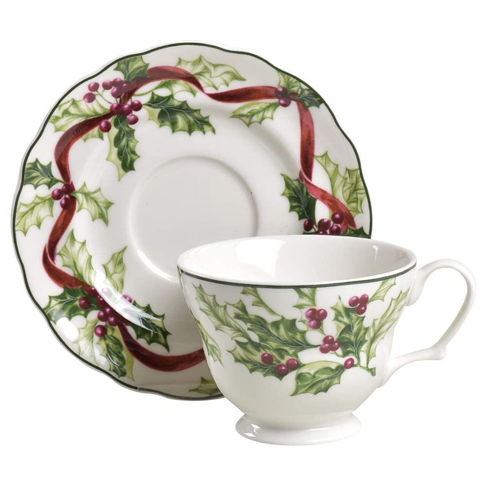 Charter Club Winter Garland Cup & Saucer