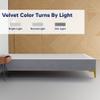 Greaton, 15-Inch Premium Velvet Material Wood Platform Bed, Durable, Stylish, Multi Colour Options, No Box Spring Needed, Golden Metal Legs, King, White view 4