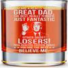 BETHEGIFT Father's Day Gifts for Dad from Daughter, Son - Dad Glass Gifts for Christmas, Birthday - Cool Present for Father - 10oz Whiskey Papa Rock Glass view 1