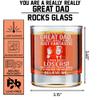 BETHEGIFT Father's Day Gifts for Dad from Daughter, Son - Dad Glass Gifts for Christmas, Birthday - Cool Present for Father - 10oz Whiskey Papa Rock Glass view 2