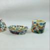 BATHROOM ACCESORY SET basket soap toothbrush holder mexican talavera ceramic view 3