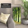 Red Lantern Double Sided Path of Life Canvas Folding Screen, 3 Foot - 4 Panel view 3