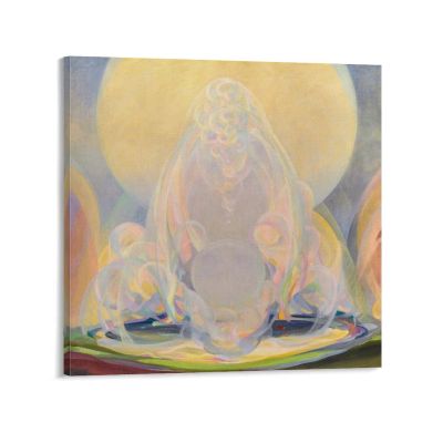 BAIKAI Agnes Pelton The Fountains Poster Hanging Picture Painting On Canvas Wall Art Poster Scroll Picture Print Living Room Walls Decor Home Posters 12x12inch(30x30cm)