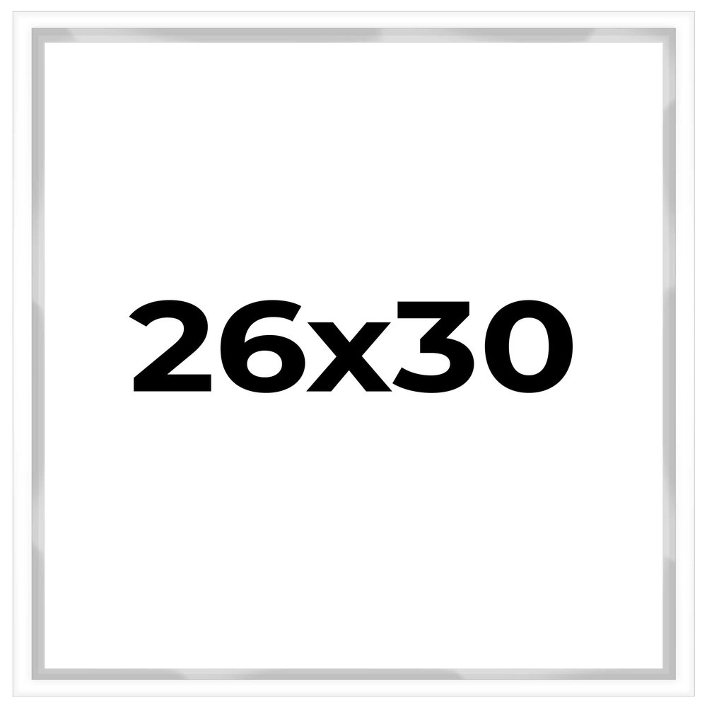 26x30 Shadow Box White Contemporary Frame - Interior Size 26x30 by 1 Inches Deep - White Frame is Made to Display Items Up to 1 Inches Deep Includes Shatter Resistant Acrylic, Backing, Hardware
