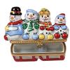 Rochard Snowmen on Sled Limoges Porcelain Box - Collectible Figurine view 2