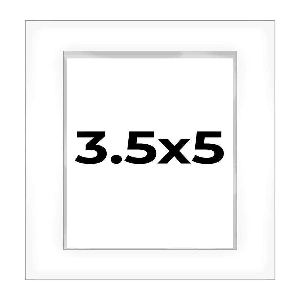 3.5x5 Shadow Box White Contemporary Frame - Interior Size 3.5x5 in by 1 in Deep - White Frame is Made to Display Items Up to 1 in Deep Includes Shatter Resistant Acrylic, Backing, Hardware