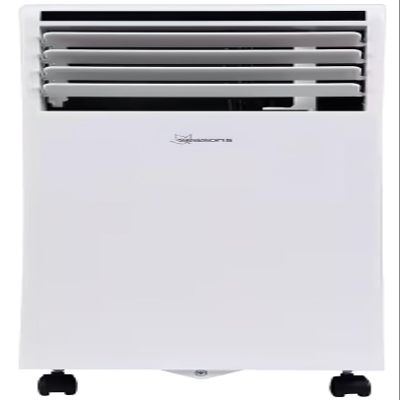 Seasons SM09R1 Portable 9000 BTU Air Conditioner, White; Bucket-less Evaporation System; Auto-restart; Electronic Control Panel with Digital Display; Cool Rooms Measuring 350 to 400 sq.ft; 2 Speeds