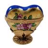 Rochard Blue and Gold Heart on Butterfly Brass Stand Limoges Porcelain - Collectible Figurine view 1