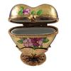 Rochard Blue and Gold Heart on Butterfly Brass Stand Limoges Porcelain - Collectible Figurine view 2