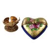 Rochard Blue and Gold Heart on Butterfly Brass Stand Limoges Porcelain - Collectible Figurine view 4