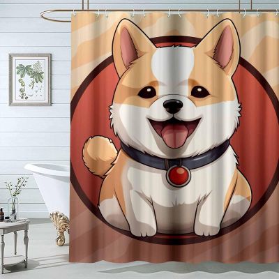 JOSUE Shower Curtains for Bathroom, White,Red Shower Curtain,Fabric Washable Shower Curtains Sets Decor Bath Curtain with 12 Hooks - 120x180cm(47x71in)