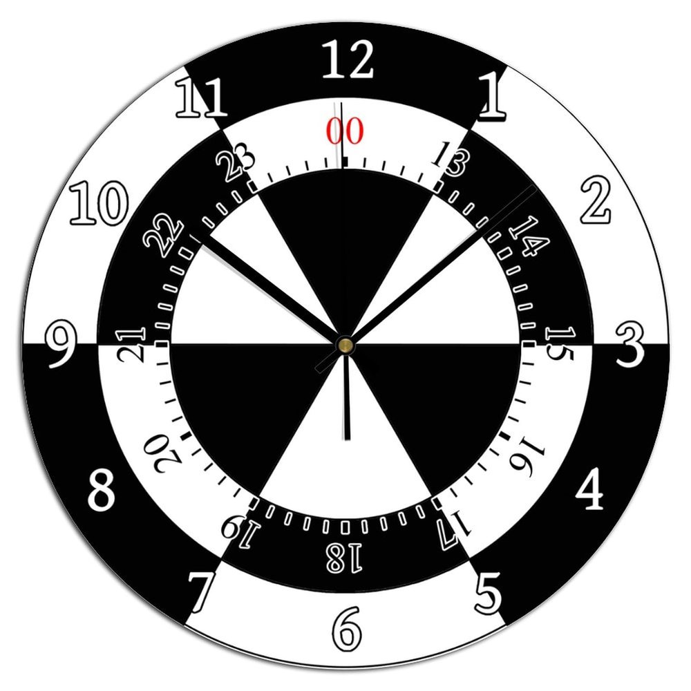 COCOKEN PVC Wall Clock Military TIME 12 Hour Format Hanging Wall Clock 10in Typography Post Print Silent Non-Ticking Round Wall Clock for Bathroom Bedroom Living Room Office Home
