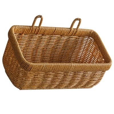 NOLITOY Weaved Basket Hanging Wicker Basket Onion Fruit Vegetable Holder Wall Hanging Flower Decorative Boho Woven Baskets Organizer for Farmhouse Home Decoration - Brown