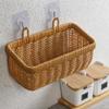 NOLITOY Weaved Basket Hanging Wicker Basket Onion Fruit Vegetable Holder Wall Hanging Flower Decorative Boho Woven Baskets Organizer for Farmhouse Home Decoration - Brown view 2