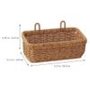 NOLITOY Weaved Basket Hanging Wicker Basket Onion Fruit Vegetable Holder Wall Hanging Flower Decorative Boho Woven Baskets Organizer for Farmhouse Home Decoration - Brown view 3