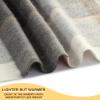 Temminc Woolly Throw Pure Wool Blanket - Large 55x83 inches, 1.5 lbs,Wool Fringed Knee Throw Blanket for Couch Bed Outdoor Travel,Soft Lightweight Breathable Blanket for All Season,Beige Check view 4