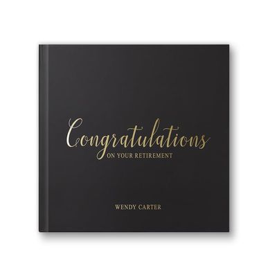 Custom Retirement Guest Book Retirement Gift for Leaving Party, Retirement Album Well Wishes Book for Him for Her - Black Gold (12x12)