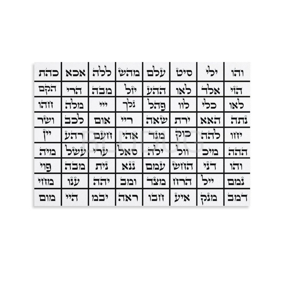 BLUDUG 72 Names of God Kabbalah Poster Canvas Painting Posters And Prints Wall Art Pictures for Living Room Bedroom Decor 08x12inch(20x30cm)