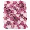 BINELUCOLU Flower Wall Panel, 6Pcs Artificial Rose Dahlia Flower Wall Mat Floral Backdrop Artificial Silk Flower Panels for Wall Decoration Wedding Party (Pink, Purple) view 1