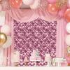 BINELUCOLU Flower Wall Panel, 6Pcs Artificial Rose Dahlia Flower Wall Mat Floral Backdrop Artificial Silk Flower Panels for Wall Decoration Wedding Party (Pink, Purple) view 3