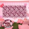 BINELUCOLU Flower Wall Panel, 6Pcs Artificial Rose Dahlia Flower Wall Mat Floral Backdrop Artificial Silk Flower Panels for Wall Decoration Wedding Party (Pink, Purple) view 4