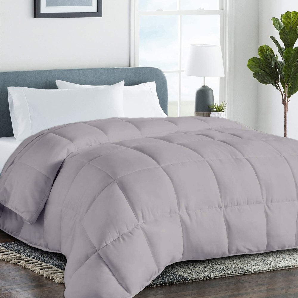 Saferay Green Comforter Duvet Insert 3pc Down Alternative Bedding Comforter Set All Season Quilted Duvet Insert with 8 Corner Tabs Ultra Soft Breathable Palatial King Size 120x98 Silver